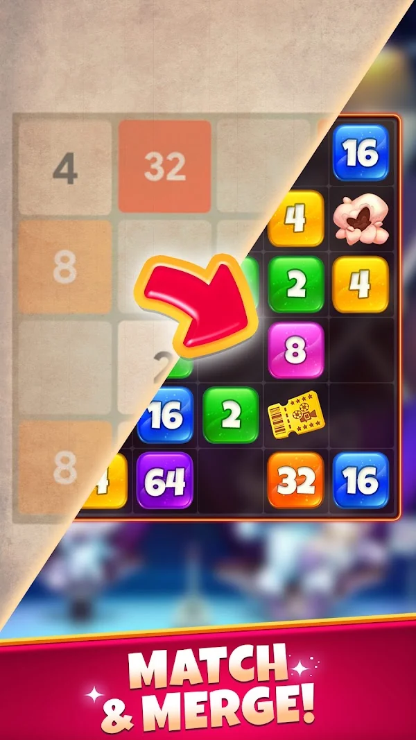 Cinematch: Merge 2048 gameplay preview
